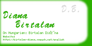 diana birtalan business card